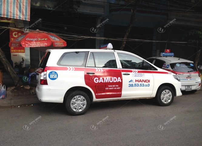 Quảng cáo trên xe taxi Group cho khách hàng GAMUDA