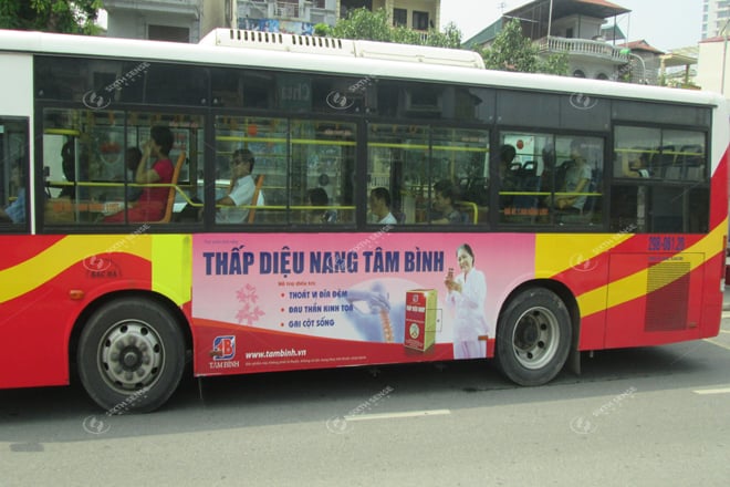 Quảng cáo trên xe bus Hà Tây cho công ty Dược phẩm Tâm Bình