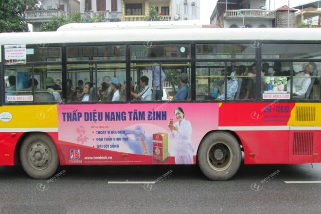 Quảng cáo trên xe bus Hà Tây cho công ty Dược phẩm Tâm Bình
