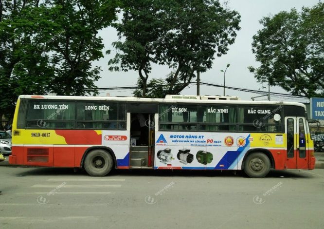 Motor Hồng Ký quảng cáo trên xe bus khu vực Miền Bắc