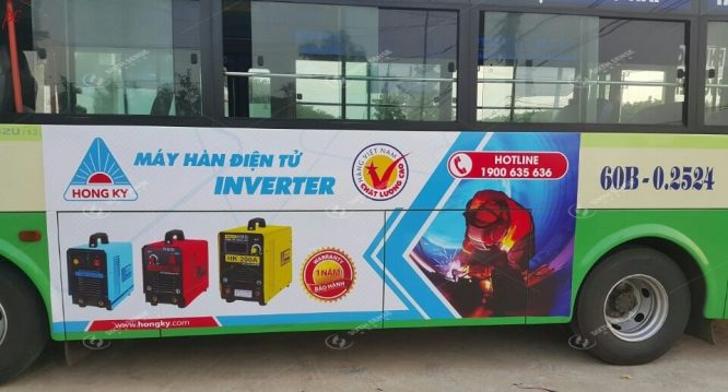 Motor Hồng Ký quảng cáo trên xe bus khu vực Miền Bắc