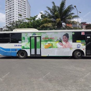 Mega We care quảng cáo trên xe buýt tại Hà Nội và TPHCM
