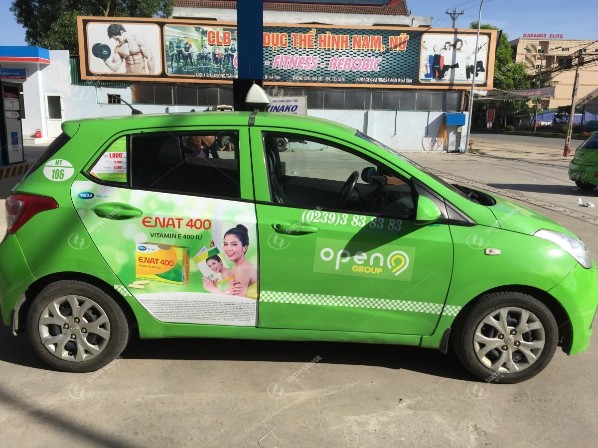 Quảng cáo trên taxi Open 99 - Thành Công tại Hà Nội - Mega We Care