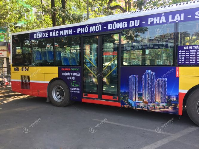 Gamuda Gardens quảng cáo trên xe bus tại Bắc Ninh