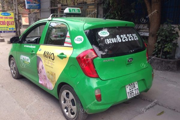 quảng cáo trên xe taxi tại Thái Nguyên