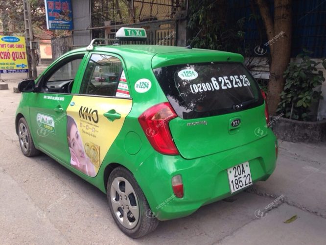 quảng cáo trên xe taxi tại Thái Nguyên