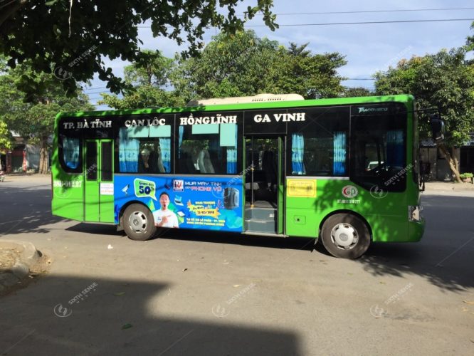 Phong Vũ quảng cáo trên xe bus tại TP Vinh (Nghệ An) và Hà Tĩnh