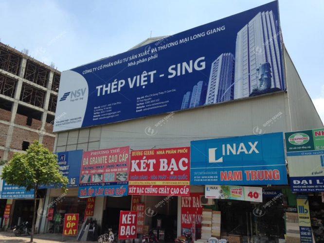 Biển quảng cáo tấm lớn cho thương hiệu thép Việt - Sing