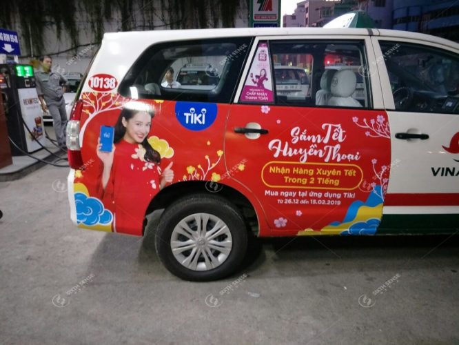 quảng cáo trên xe taxi tại Vũng Tàu