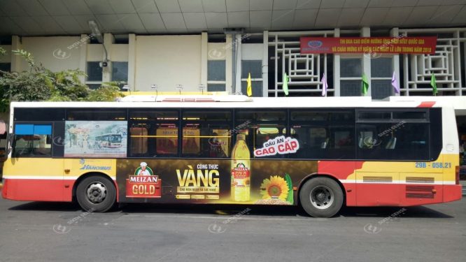 Quảng cáo trên xe bus tại miền Trung - Dầu ăn Meizan Gold