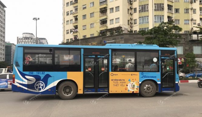 Quảng cáo trên xe bus tại Hà Nội - Hệ thống siêu thị Q mart