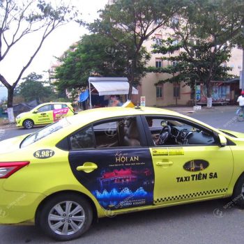 Quảng cáo trên xe taxi Tiên Sa
