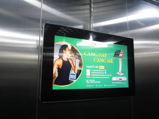 màn hình led quảng cáo trong thang máy