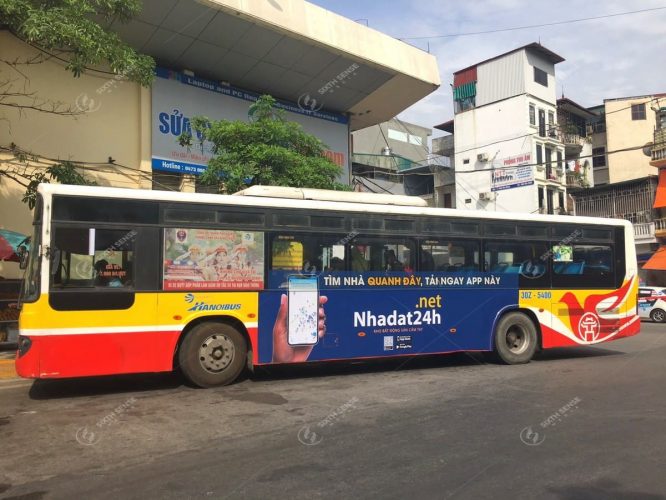 Quảng cáo xe bus Hà Nội về Nhà đất 24h