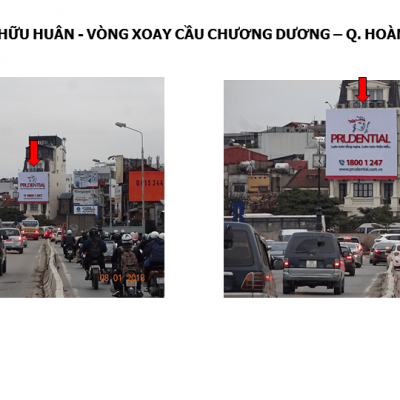 Pano quảng cáo tại số 2,4 Nguyễn Hữu Huân – Vòng xoay cầu Chương Dương, Hà Nội