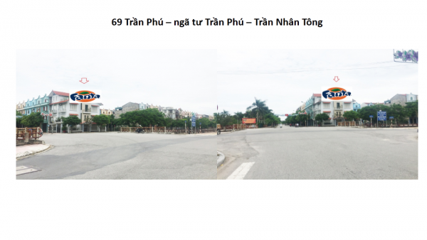 Pano quảng cáo tại ngã tư Trần Phú - Trần Nhân Tông, Thái Bình