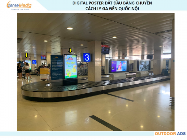 Digital Poster trên băng chuyền hành lý ga quốc nội sân bay Tân Sơn Nhất