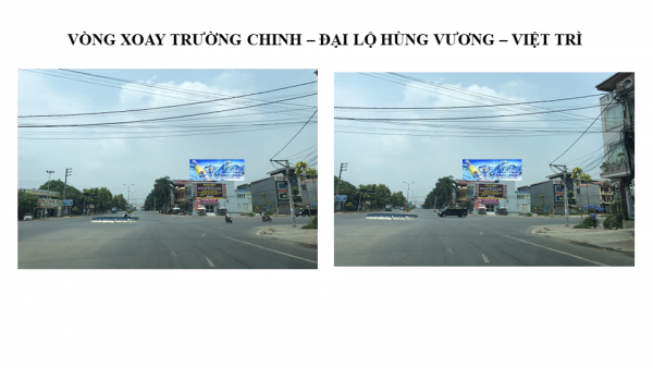 Pano quảng cáo tại Vòng xoay Trường Chinh - Hùng Vương, Phú Thọ