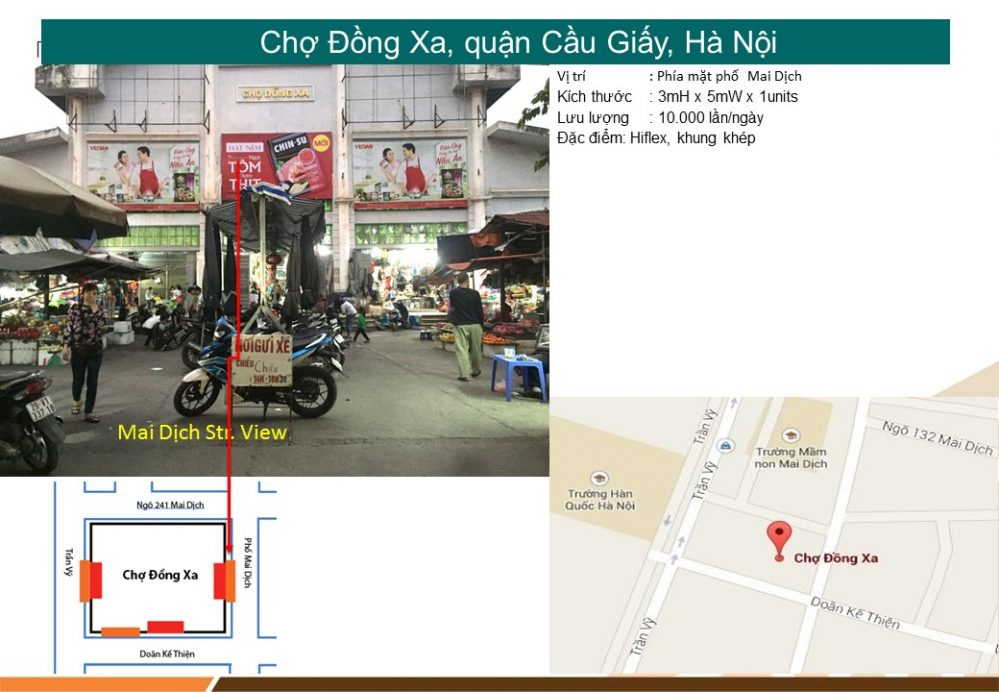 Quảng cáo biển chợ Đồng Xa, quận Cầu Giấy, Hà Nội