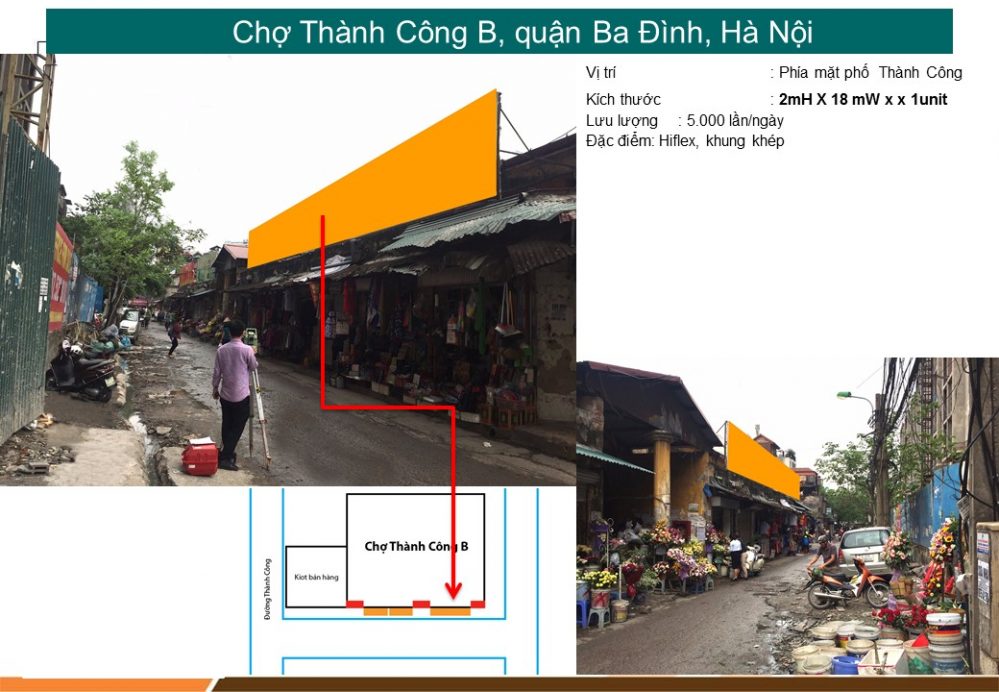 Biển chợ Thành Công, quận Đống Đa, Hà Nội