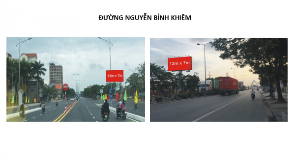 Billboard quảng cáo trên đường Nguyễn Bỉnh Khiêm, Hải Phòng