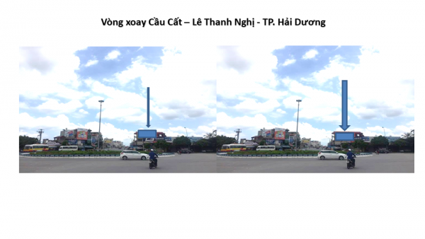 Pano quảng cáo tại Vòng xoay Cầu Cất - Lê Thanh Nghị, Hải Dương