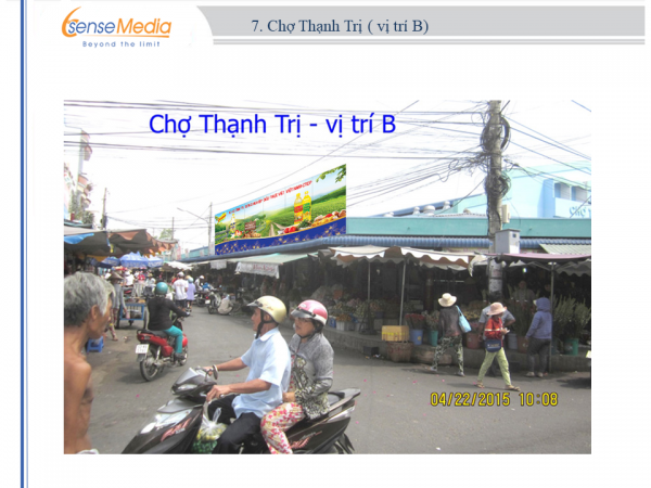 Biển quảng cáo tại Chợ Thanh Trị, Tiền Giang