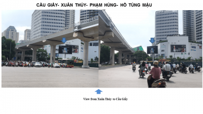 Billboard quảng cáo ở ngã tư Cầu Giấy – Xuân Thủy, Hà Nội