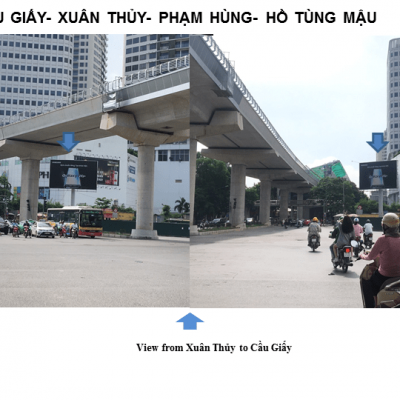 Billboard quảng cáo ở ngã tư Cầu Giấy – Xuân Thủy, Hà Nội