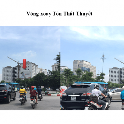 Pano tại vòng xoay Tôn Thất Thuyết - Trần Thái Tông, Hà Nội