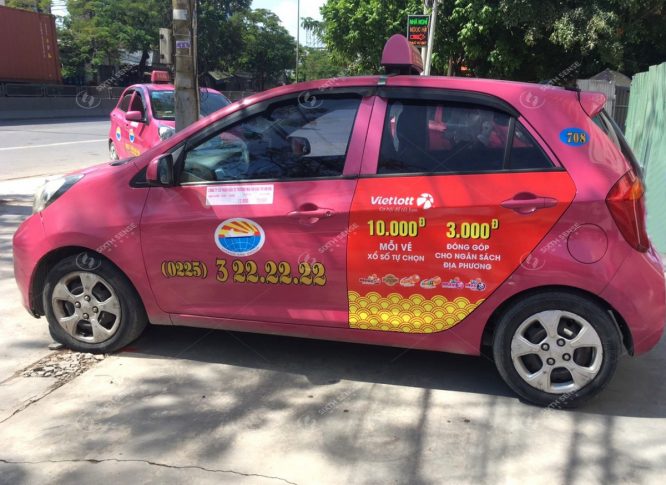 Quảng cáo taxi Hoàng Anh tại Hải Phòng cho xổ số Vietlott