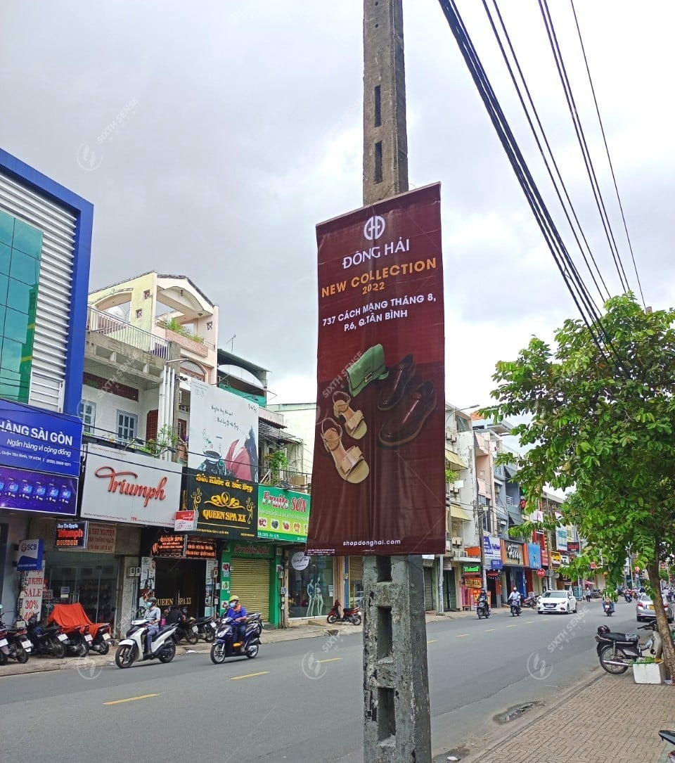 Dự án treo phướn quảng cáo của Shop Đông Hải tại TPHCM
