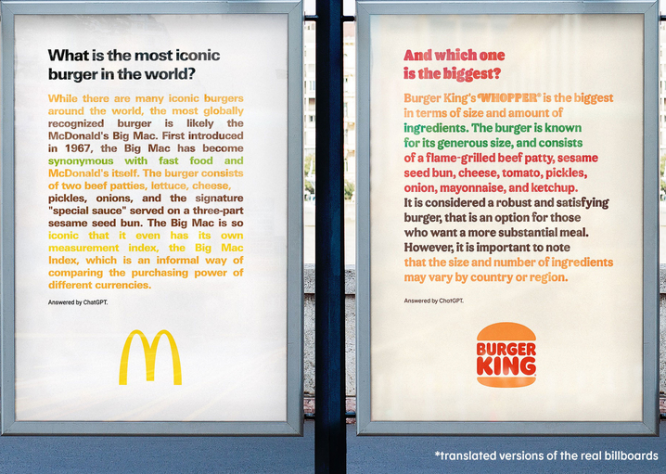 Cuộc chiến biển quảng cáo Chat GPT của McDonald's - Burger King - Subway